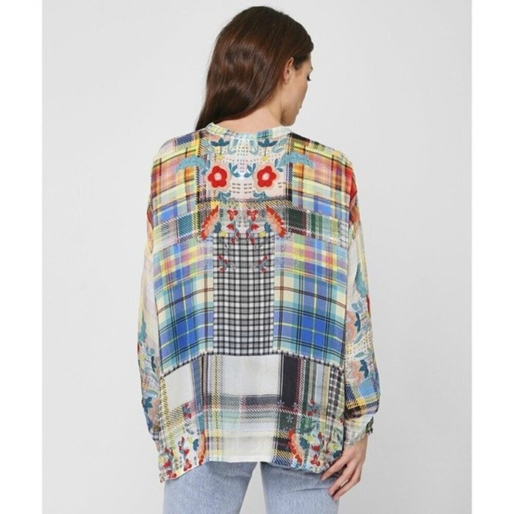 Johnny Was Floral Patch Printed Button Front Over… - image 2